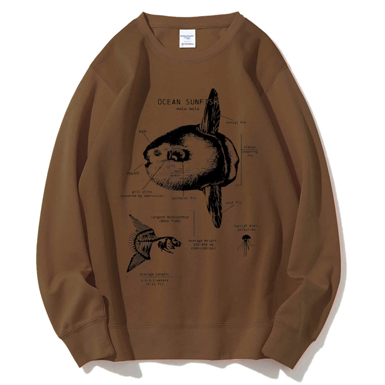 Ocean Sunfish Anatomy Cotton Sweatshirt