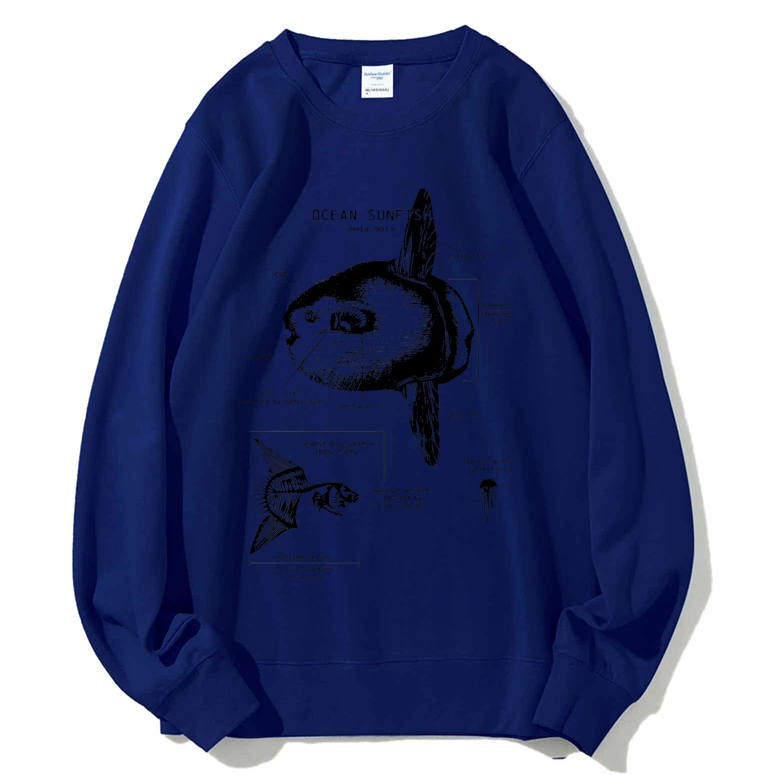 Ocean Sunfish Anatomy Cotton Sweatshirt