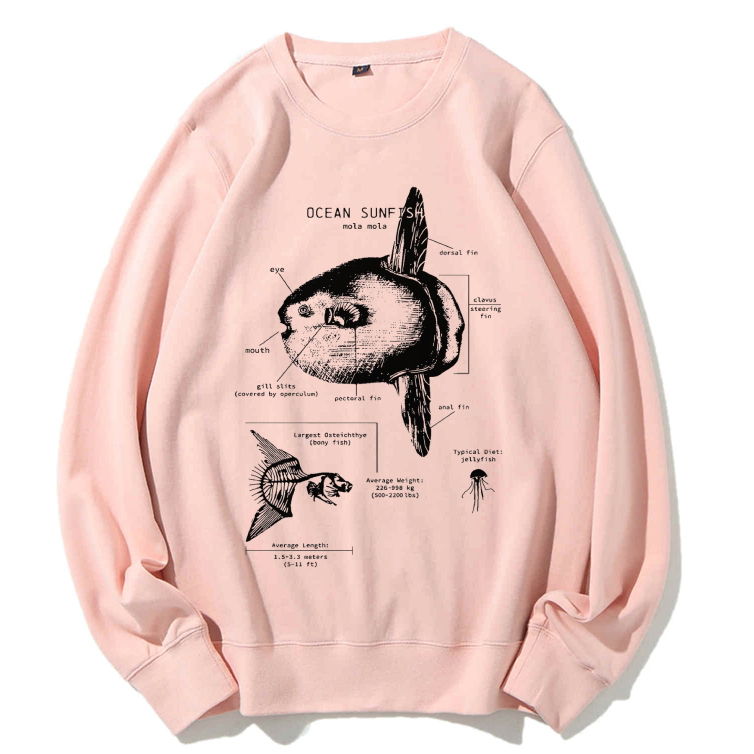 Ocean Sunfish Anatomy Cotton Sweatshirt