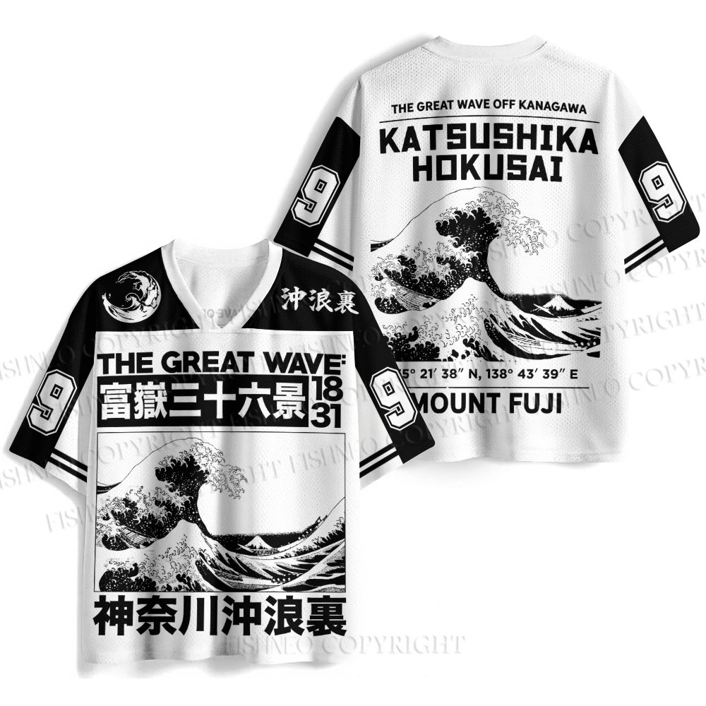 Katsushika Hokusai Japanese Ukiyo-e Wave Jersey Shirts