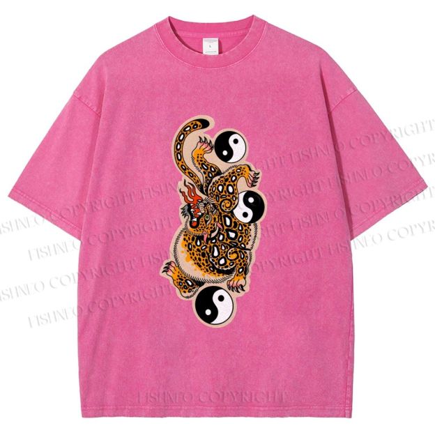 Unisex Vintage Japanese Panther Printed Washed Tee