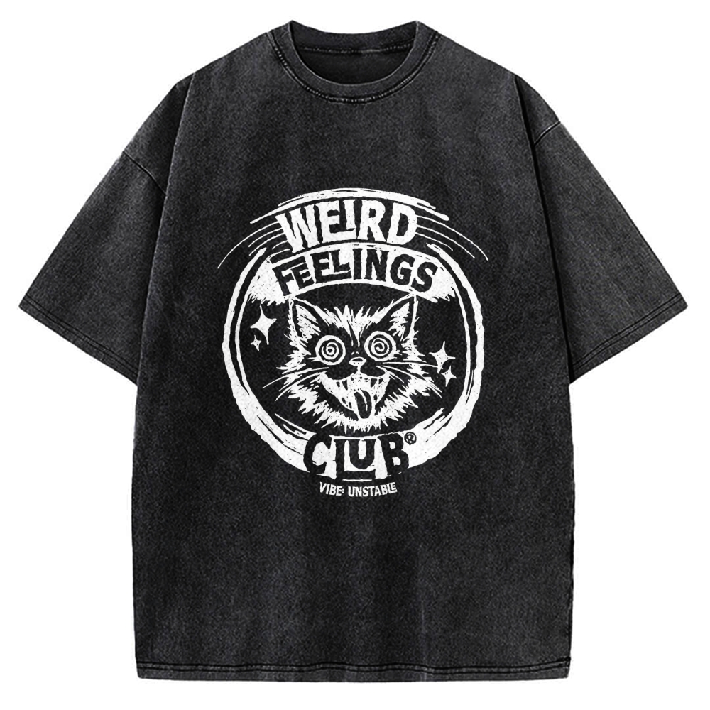Unisex Weird Feelings Club Printed Washed Tee