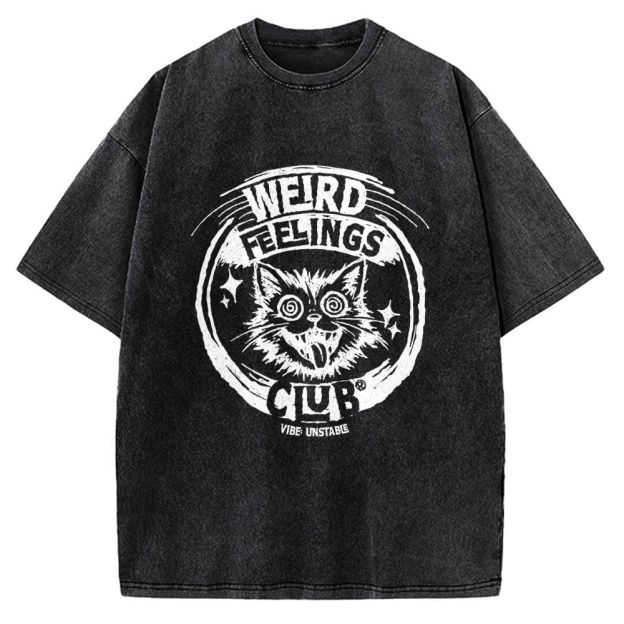 Unisex Weird Feelings Club Printed Washed Tee
