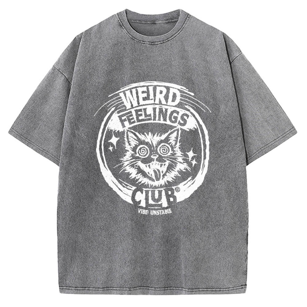 Unisex Weird Feelings Club Printed Washed Tee