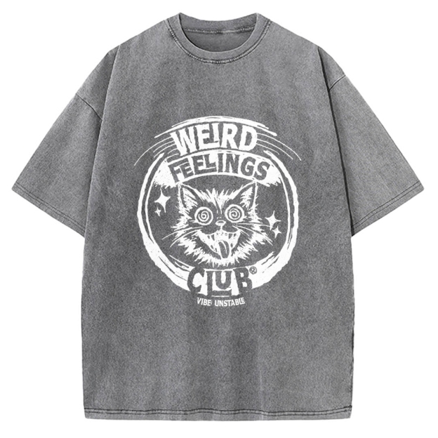 Unisex Weird Feelings Club Printed Washed Tee
