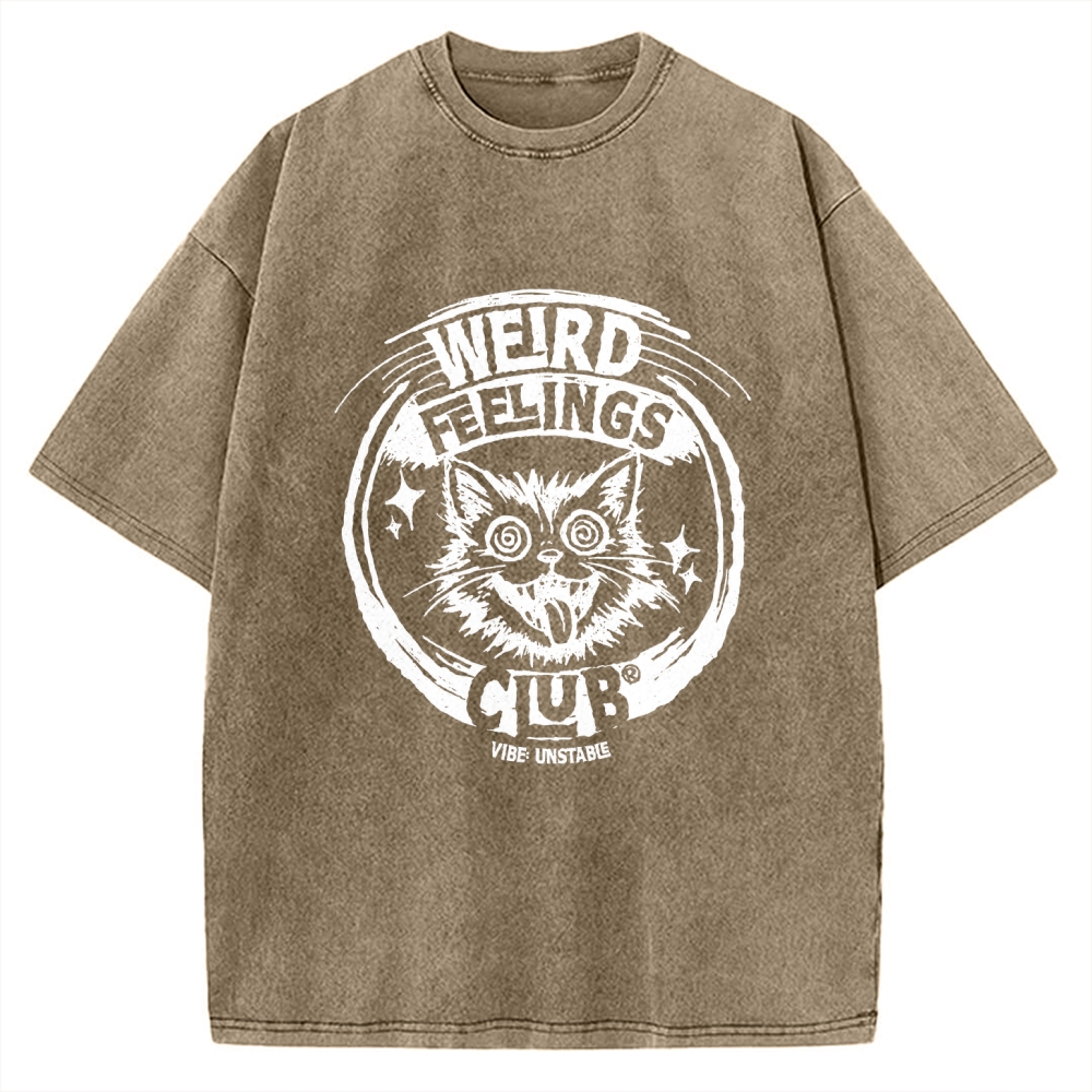 Unisex Weird Feelings Club Printed Washed Tee