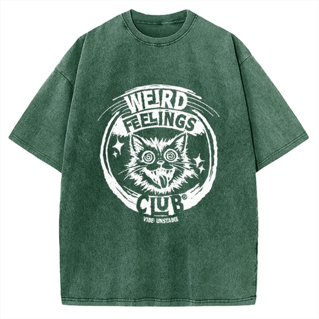Unisex Weird Feelings Club Printed Washed Tee