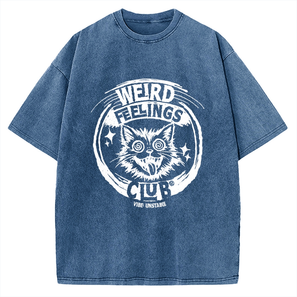 Unisex Weird Feelings Club Printed Washed Tee