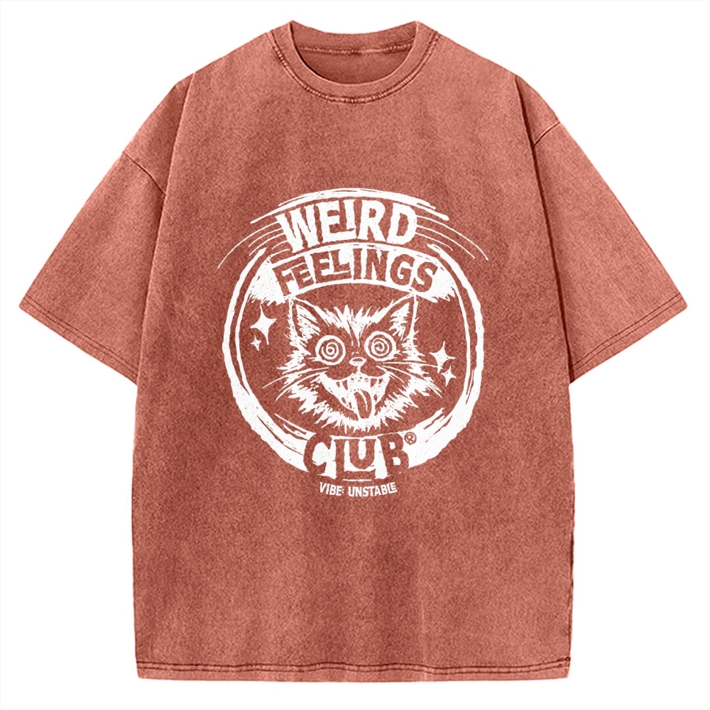 Unisex Weird Feelings Club Printed Washed Tee