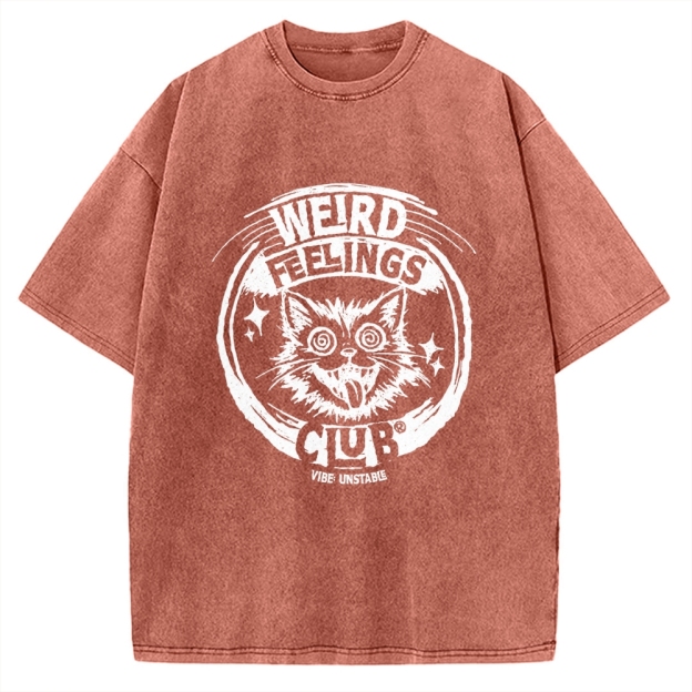 Unisex Weird Feelings Club Printed Washed Tee