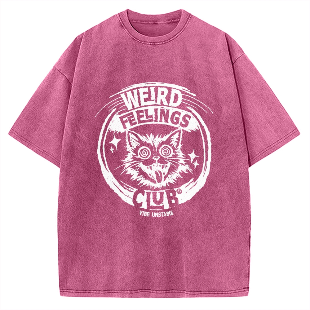 Unisex Weird Feelings Club Printed Washed Tee
