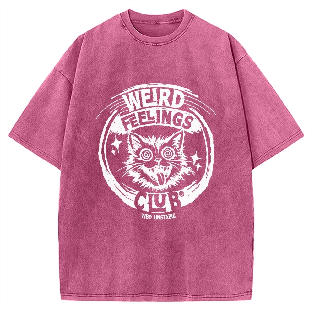 Unisex Weird Feelings Club Printed Washed Tee