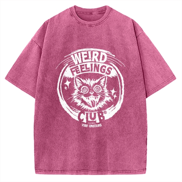 Unisex Weird Feelings Club Printed Washed Tee