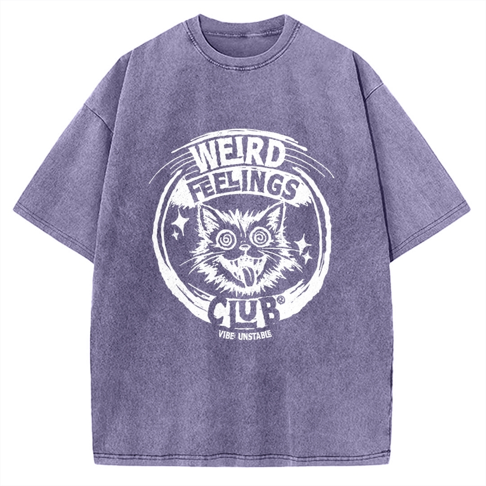Unisex Weird Feelings Club Printed Washed Tee