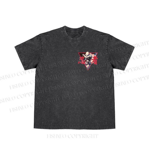 Metal Gear Solid Cyborg Ninja Printed Washed T Shirt