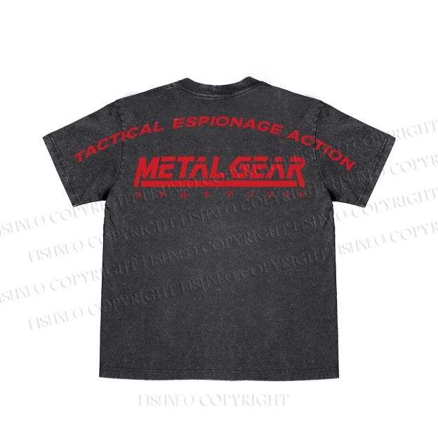 Metal Gear Solid Cyborg Ninja Printed Washed T Shirt