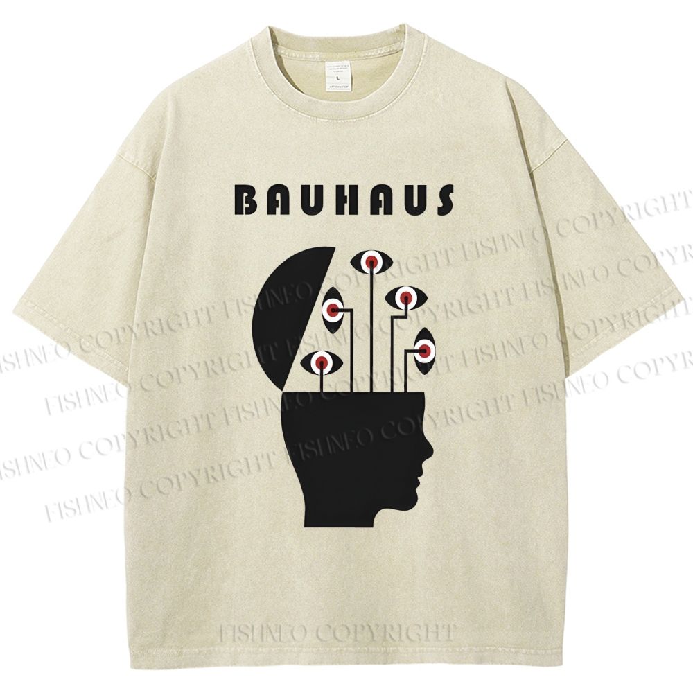 Unisex Bauhaus Creative Eyes Printed Washed Tee