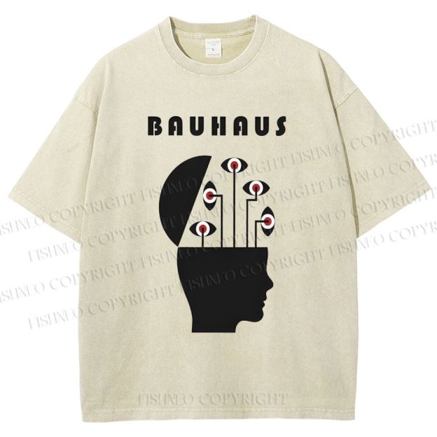 Unisex Bauhaus Creative Eyes Printed Washed Tee
