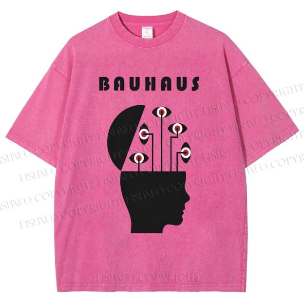 Unisex Bauhaus Creative Eyes Printed Washed Tee