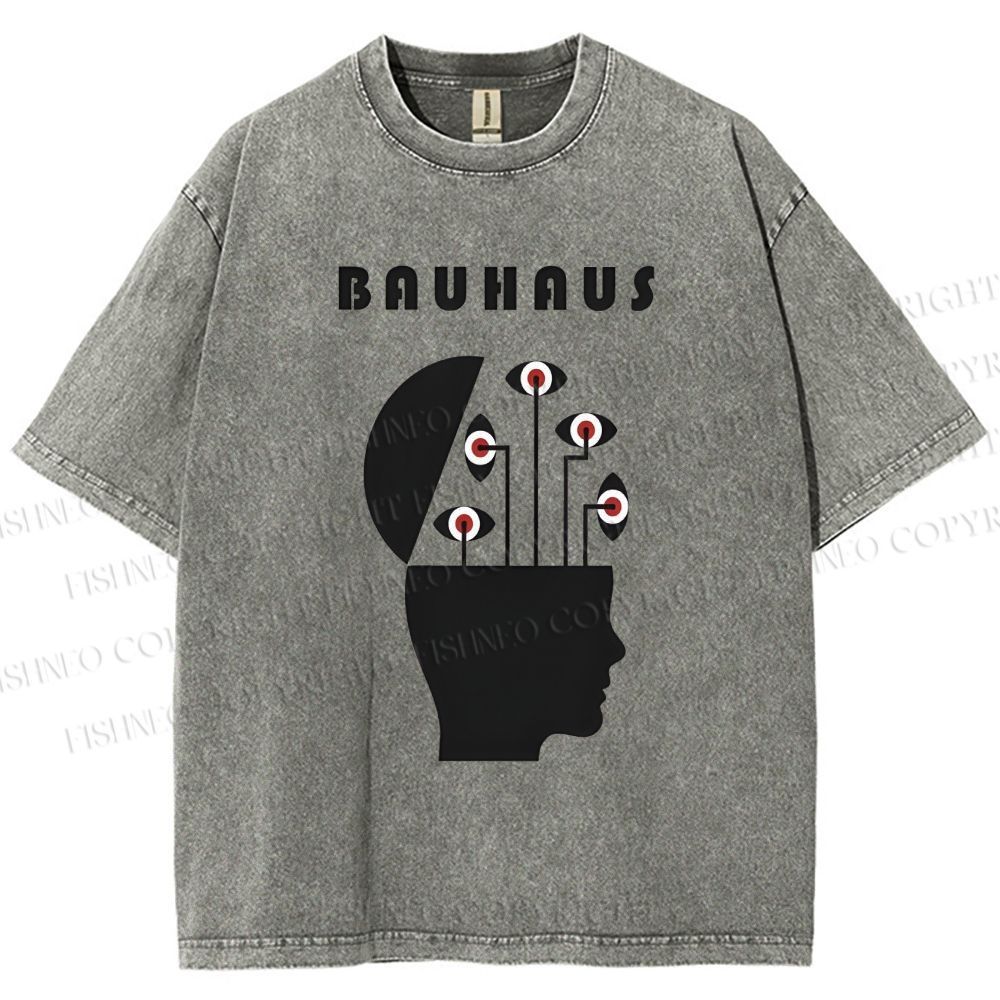 Unisex Bauhaus Creative Eyes Printed Washed Tee