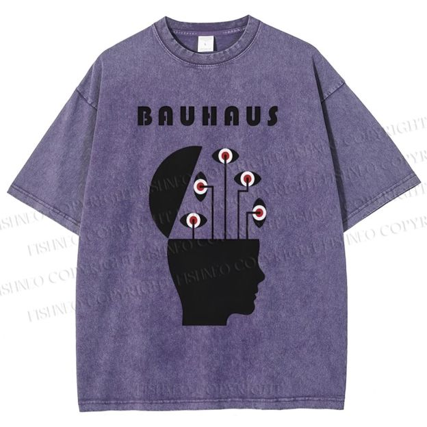 Unisex Bauhaus Creative Eyes Printed Washed Tee