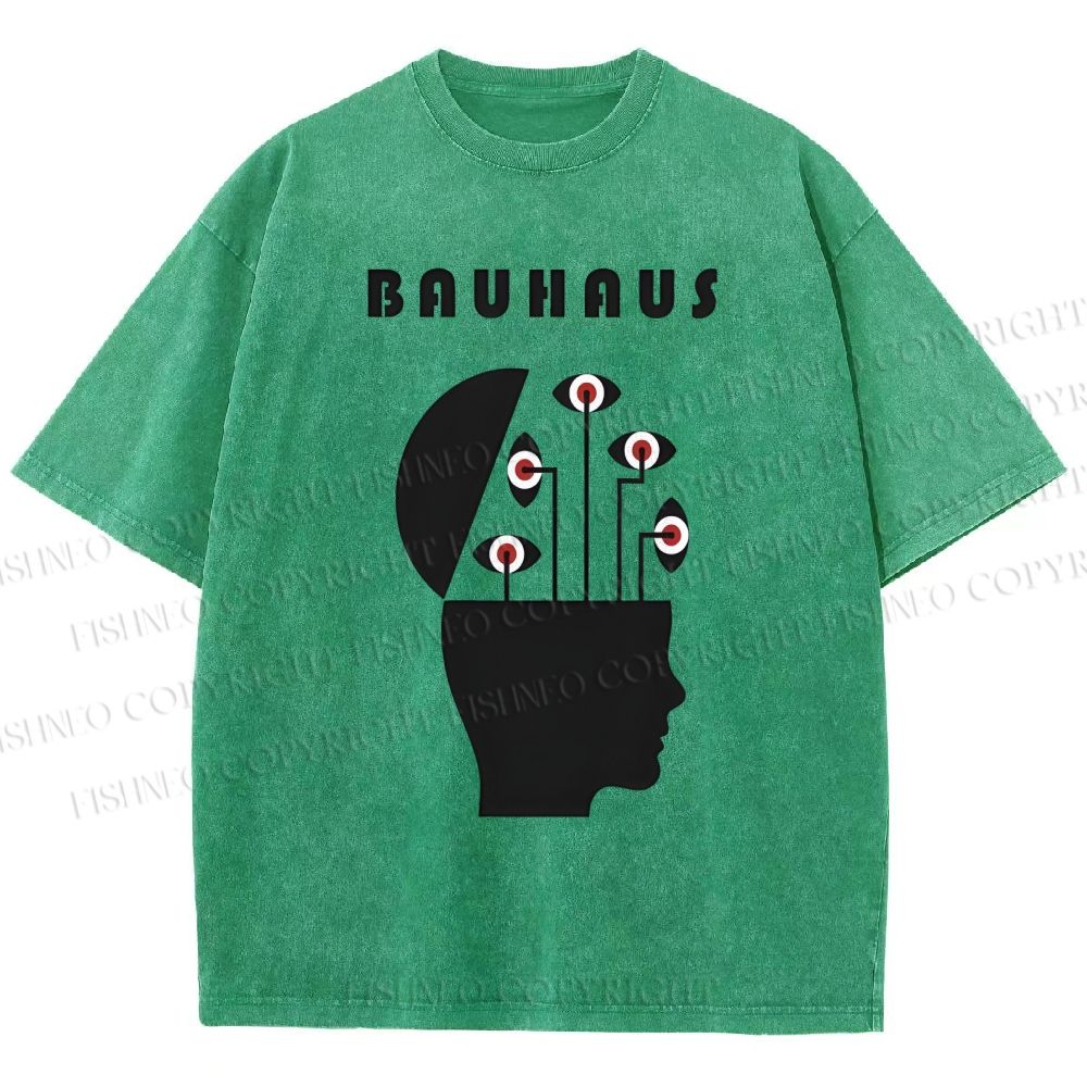 Unisex Bauhaus Creative Eyes Printed Washed Tee