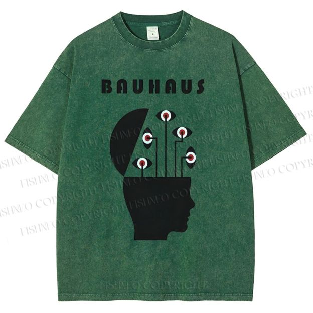 Unisex Bauhaus Creative Eyes Printed Washed Tee