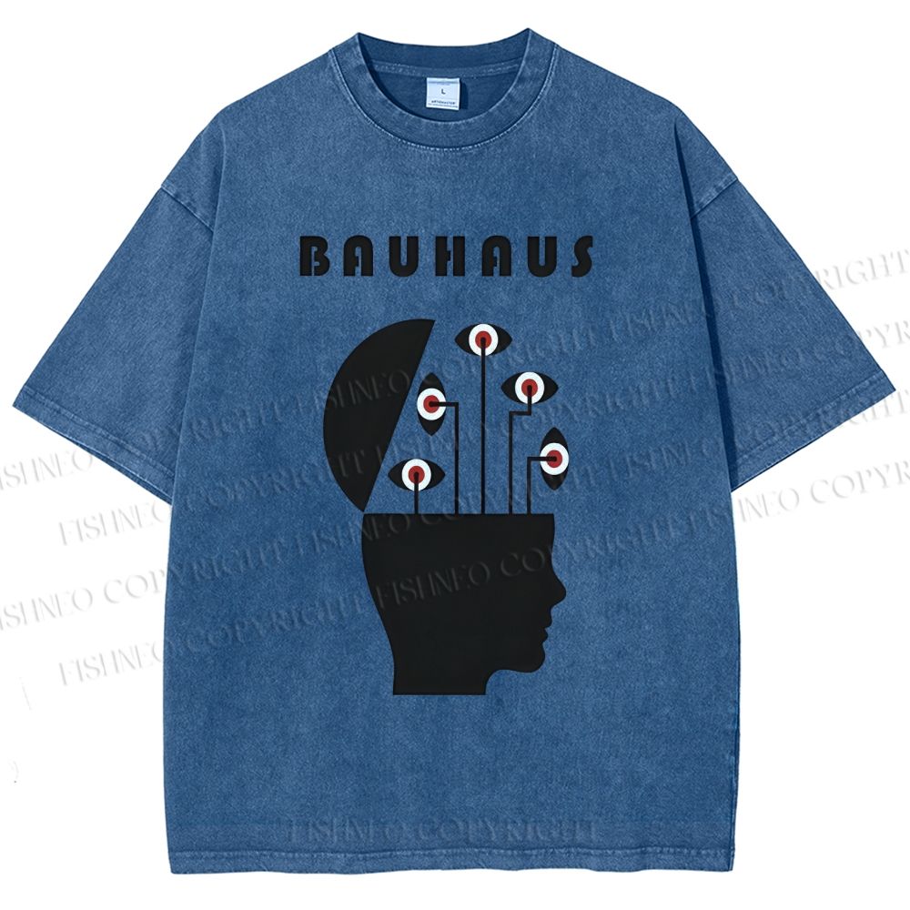 Unisex Bauhaus Creative Eyes Printed Washed Tee