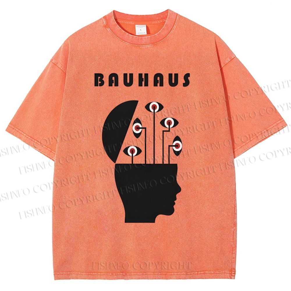 Unisex Bauhaus Creative Eyes Printed Washed Tee