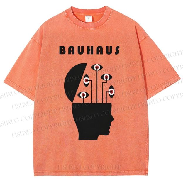 Unisex Bauhaus Creative Eyes Printed Washed Tee