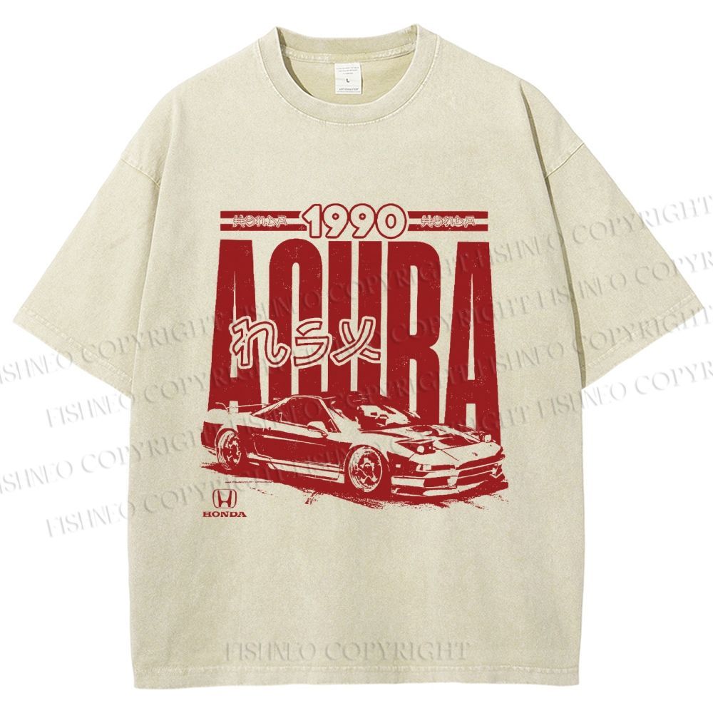 Unisex Acura Car Honda Printed Washed Tee