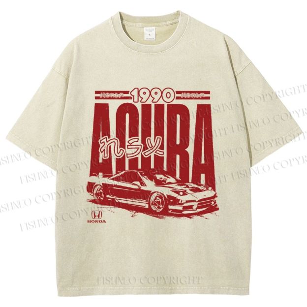 Unisex Acura Car Honda Printed Washed Tee