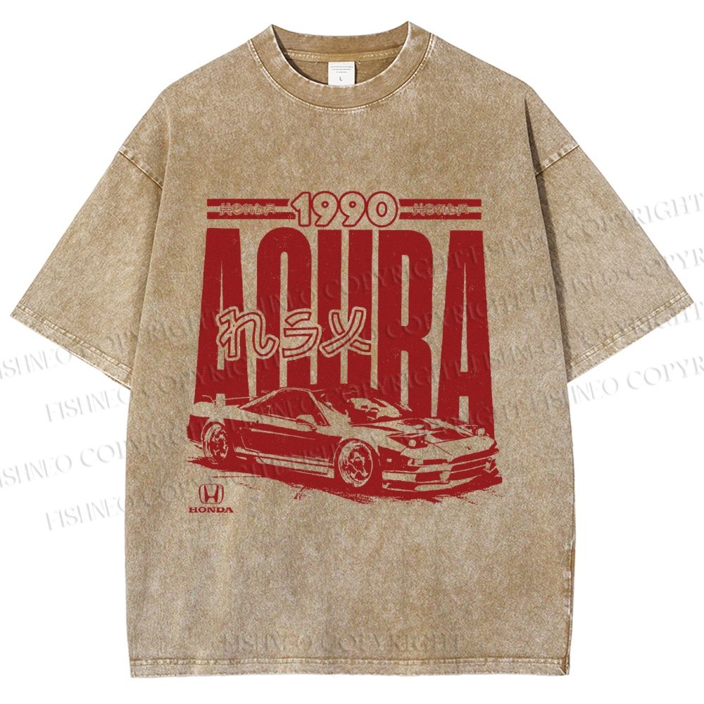 Unisex Acura Car Honda Printed Washed Tee