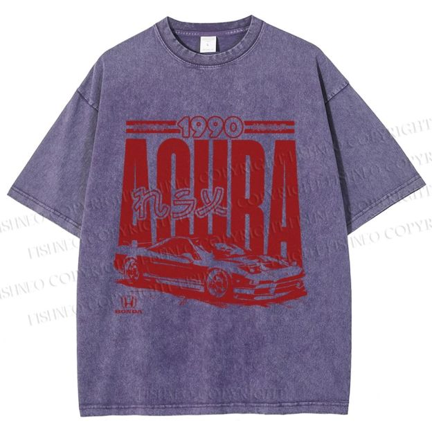 Unisex Acura Car Honda Printed Washed Tee