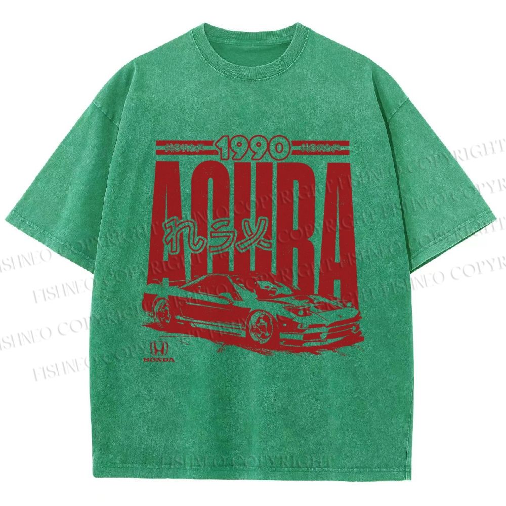 Unisex Acura Car Honda Printed Washed Tee