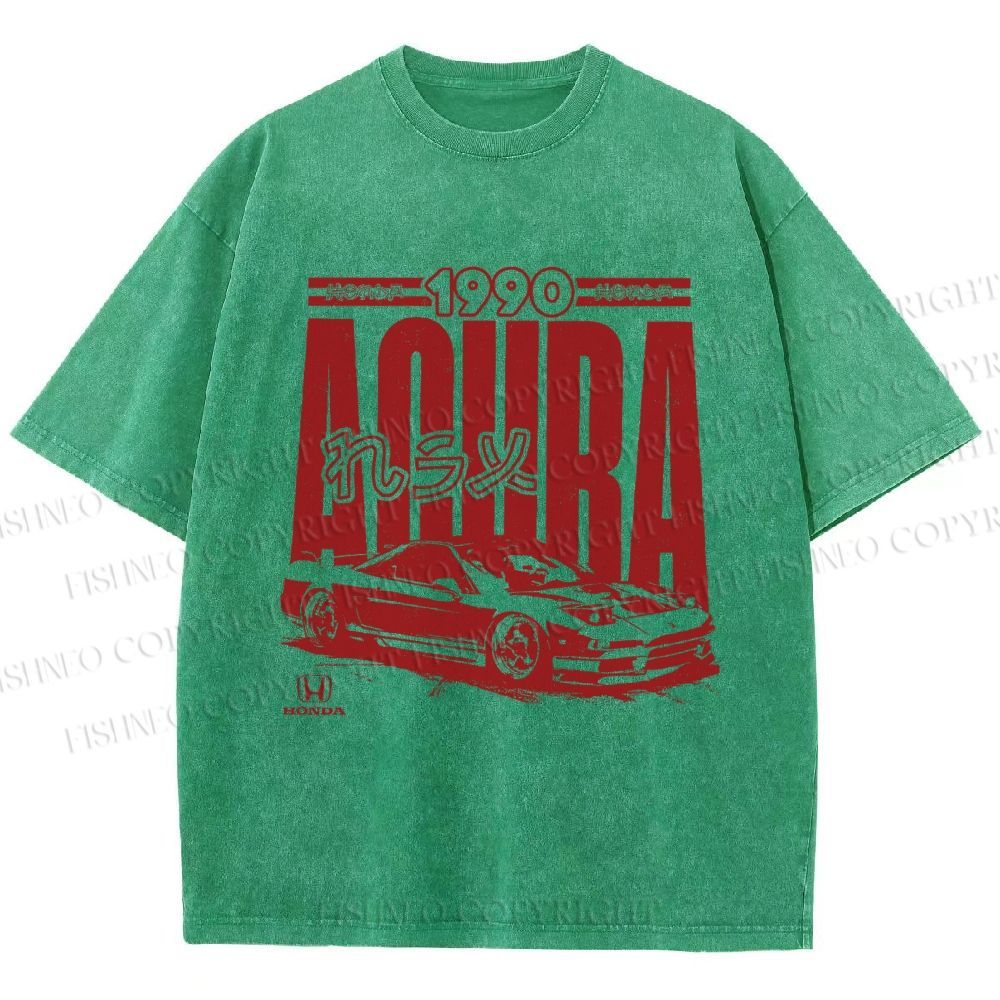Unisex Acura Car Honda Printed Washed Tee