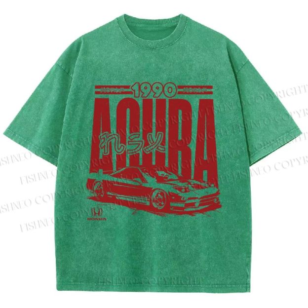 Unisex Acura Car Honda Printed Washed Tee