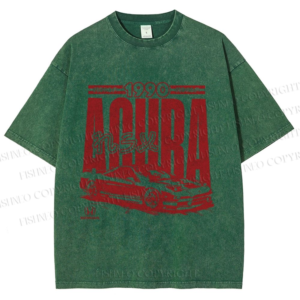 Unisex Acura Car Honda Printed Washed Tee