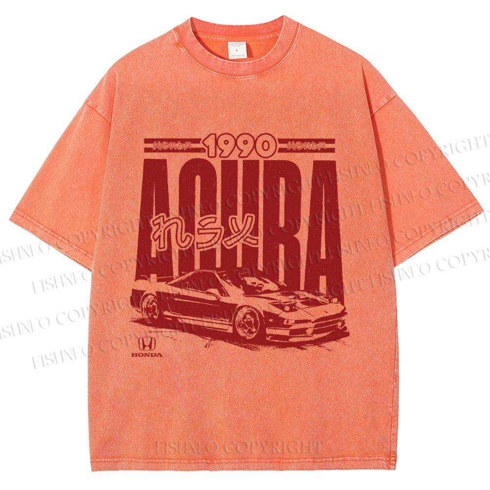 Unisex Acura Car Honda Printed Washed Tee