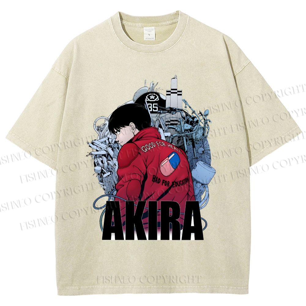 Unisex Akira Shotaro Kaneda Printed Washed Tee