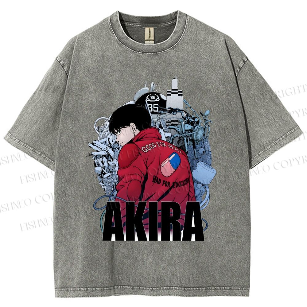 Unisex Akira Shotaro Kaneda Printed Washed Tee