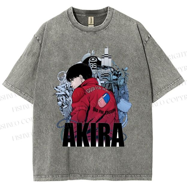 Unisex Akira Shotaro Kaneda Printed Washed Tee