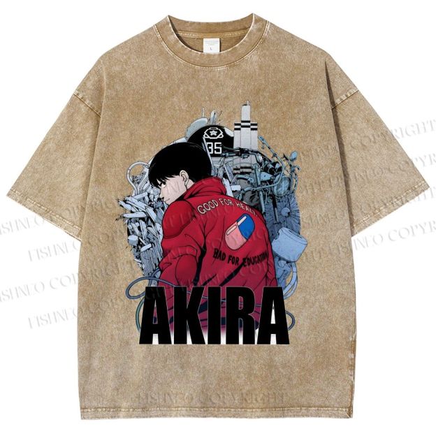 Unisex Akira Shotaro Kaneda Printed Washed Tee