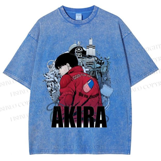 Unisex Akira Shotaro Kaneda Printed Washed Tee