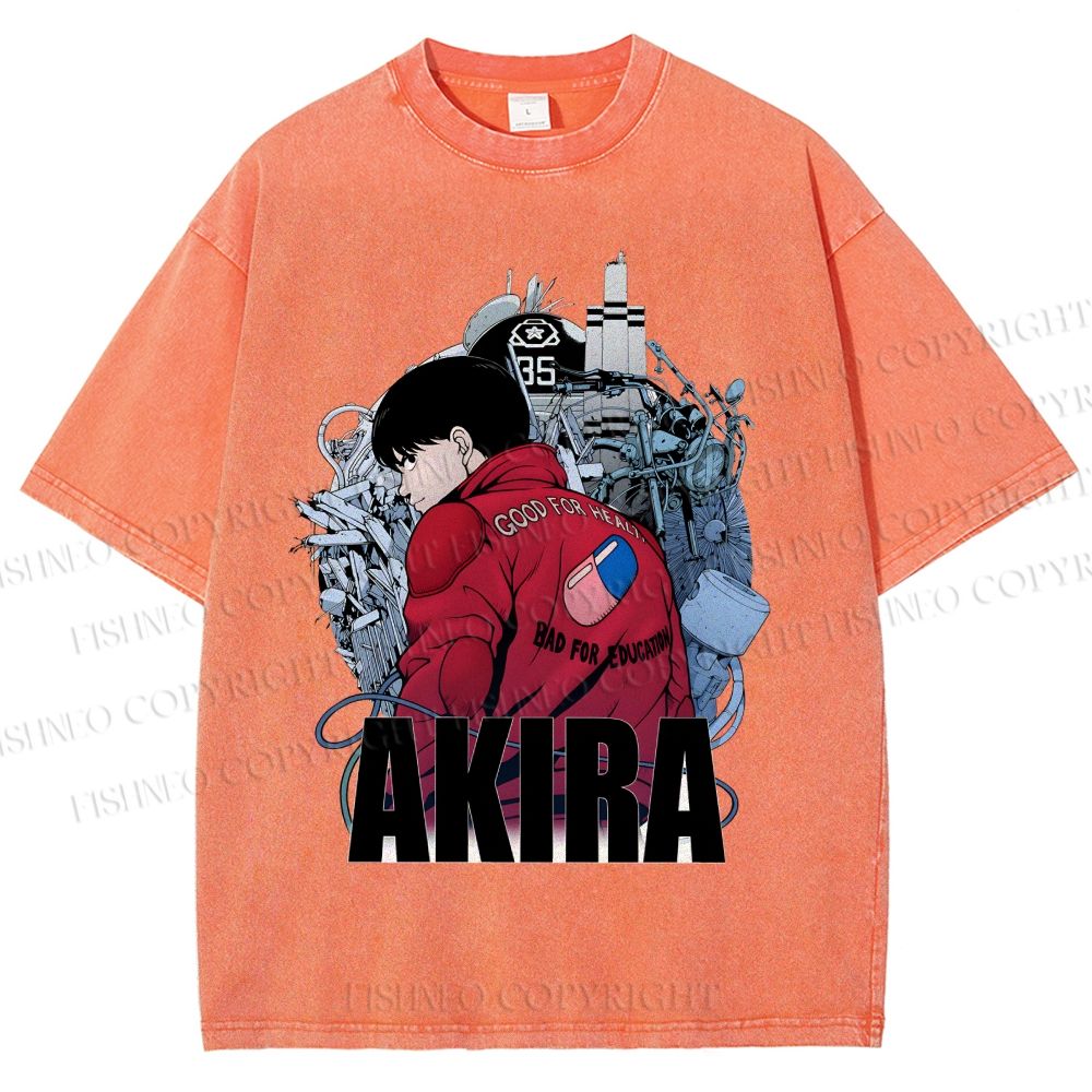 Unisex Akira Shotaro Kaneda Printed Washed Tee