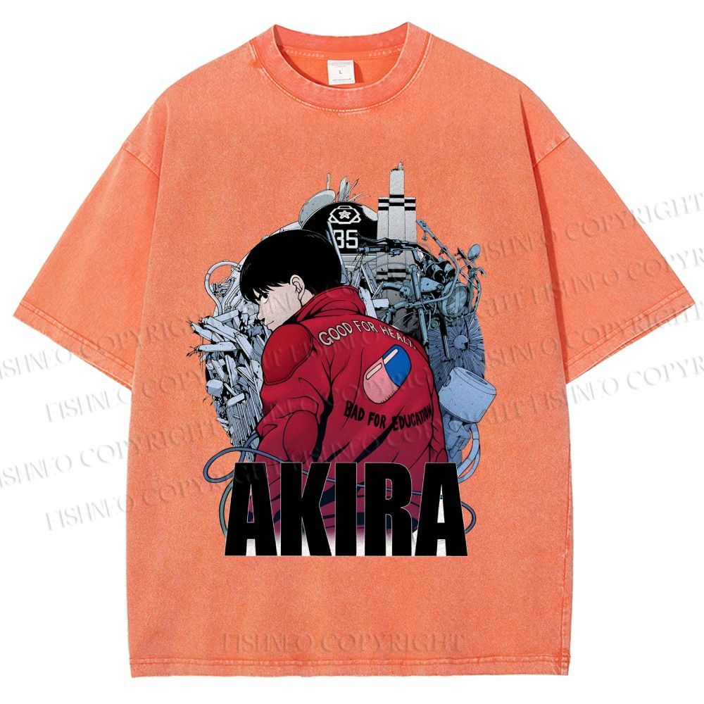 Unisex Akira Shotaro Kaneda Printed Washed Tee