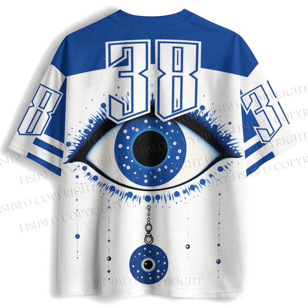 Yayoi Kusama Artistic Blue Eyes Printed Jersey Shirts