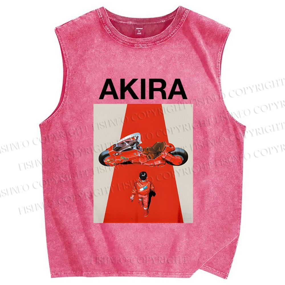 Unisex Akira Shotaro Kaneda Printed Washed Tank Top