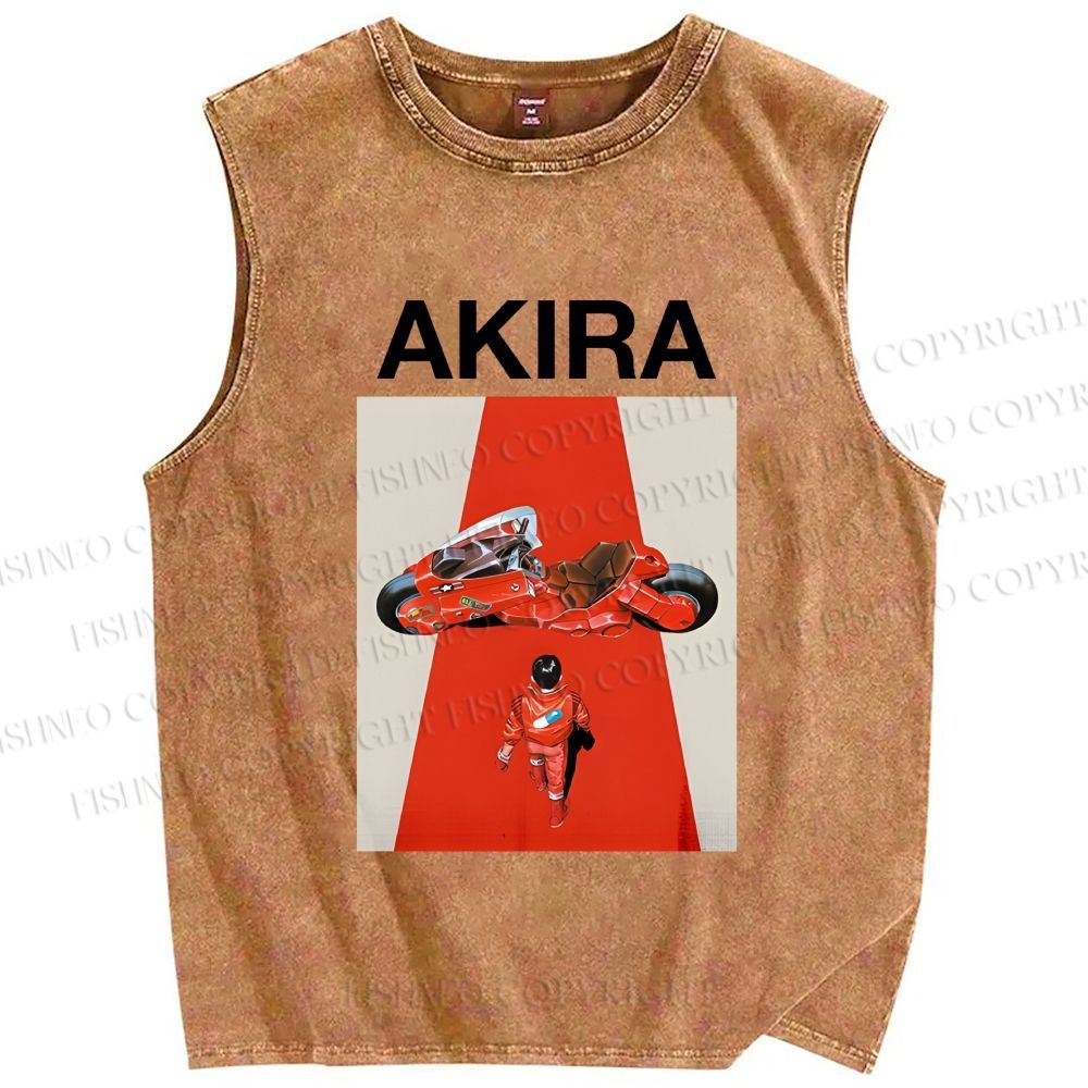 Unisex Akira Shotaro Kaneda Printed Washed Tank Top