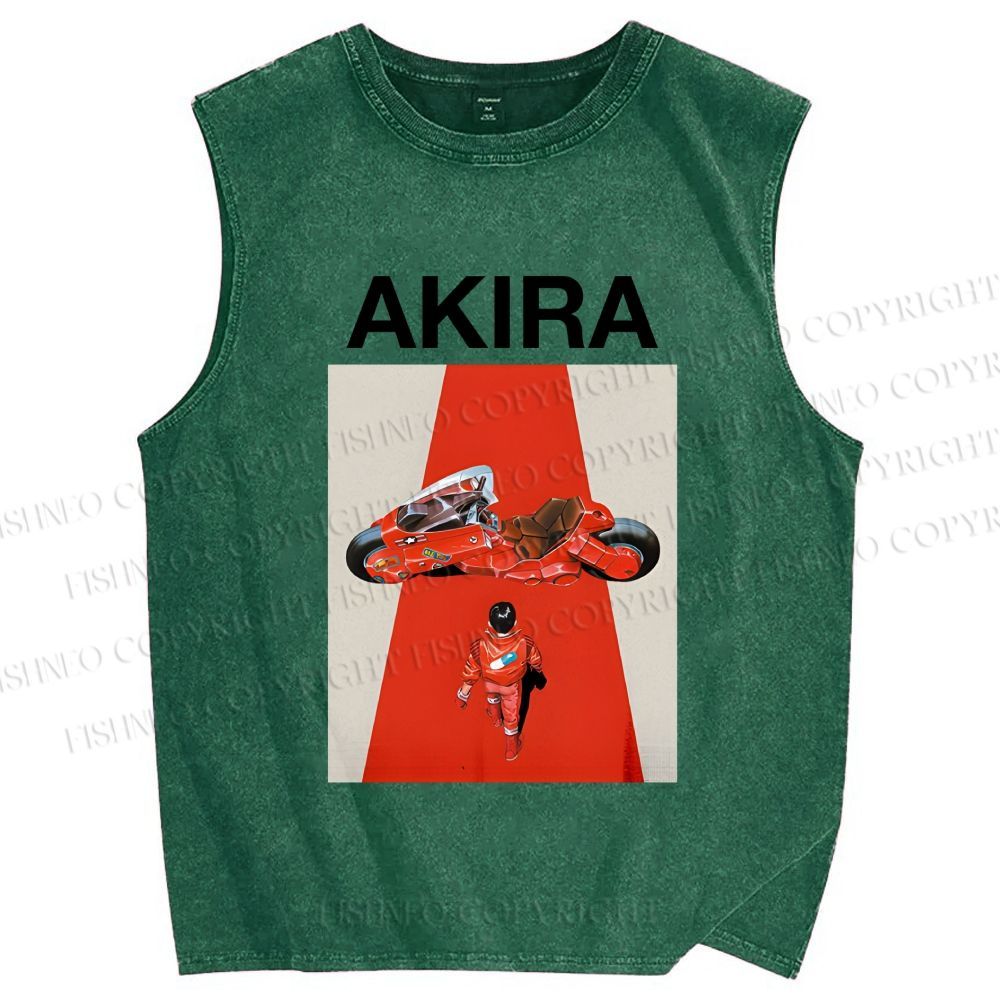 Unisex Akira Shotaro Kaneda Printed Washed Tank Top